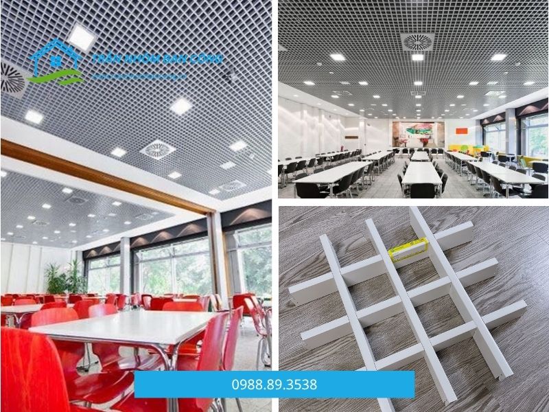 kích thước trần nhôm caro vuông 