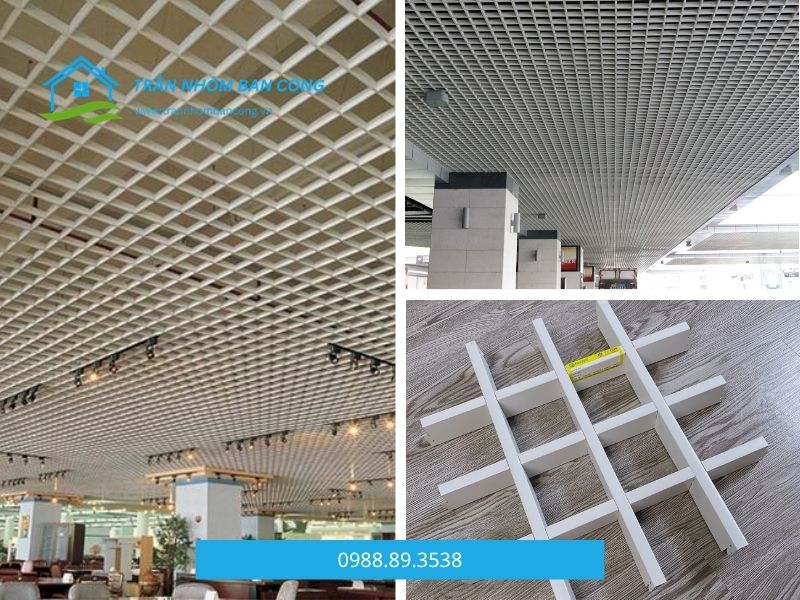 kích thước trần nhôm caro vuông