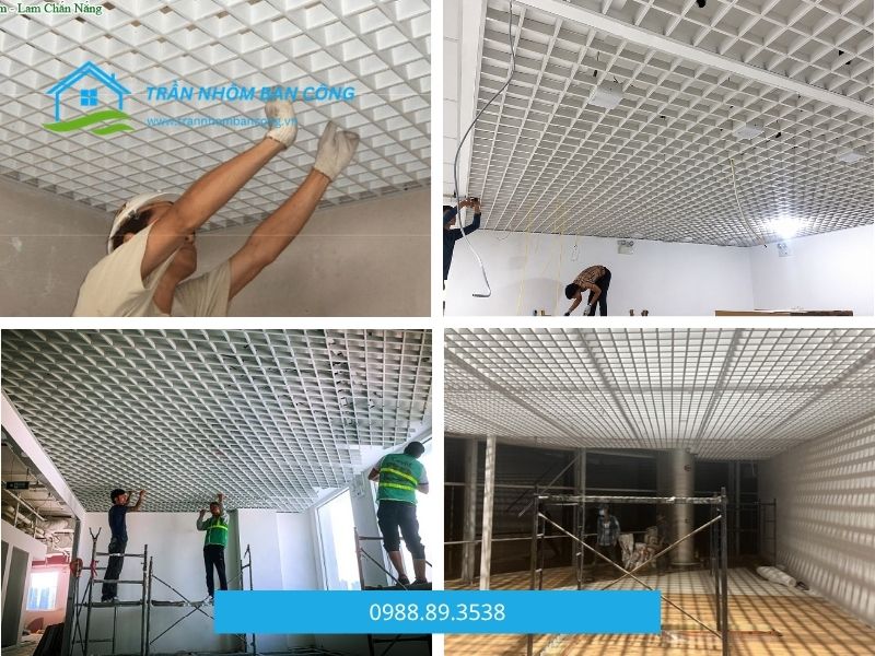 lắp đặt trần nhôm
