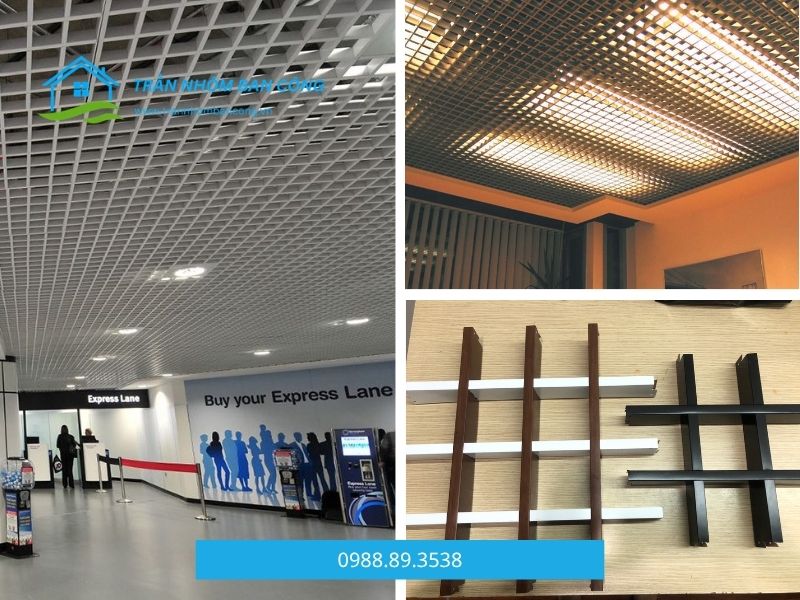 lợi ích sử dụng trần nhôm caro 100x100