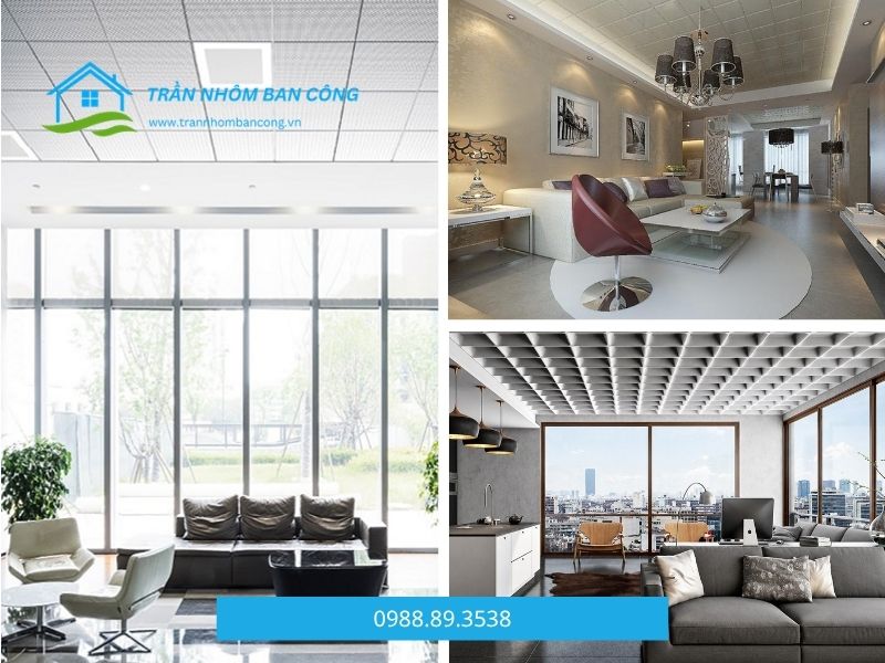 trần nhôm phòng khách 