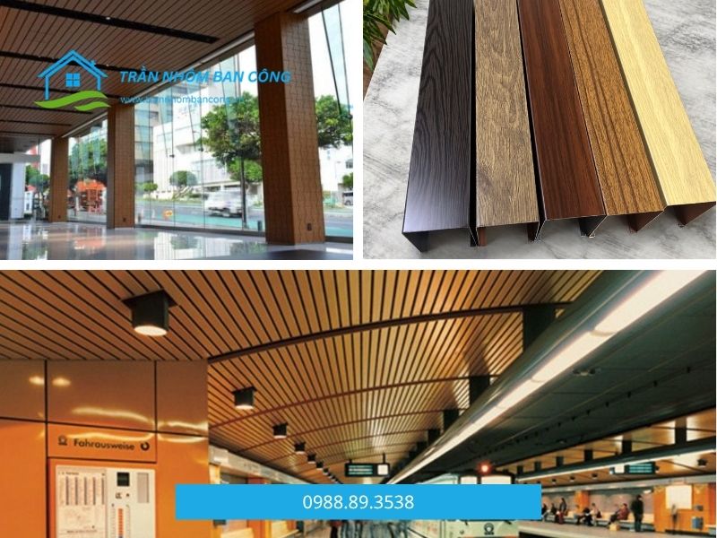 trần nhôm vân gỗ austrong 