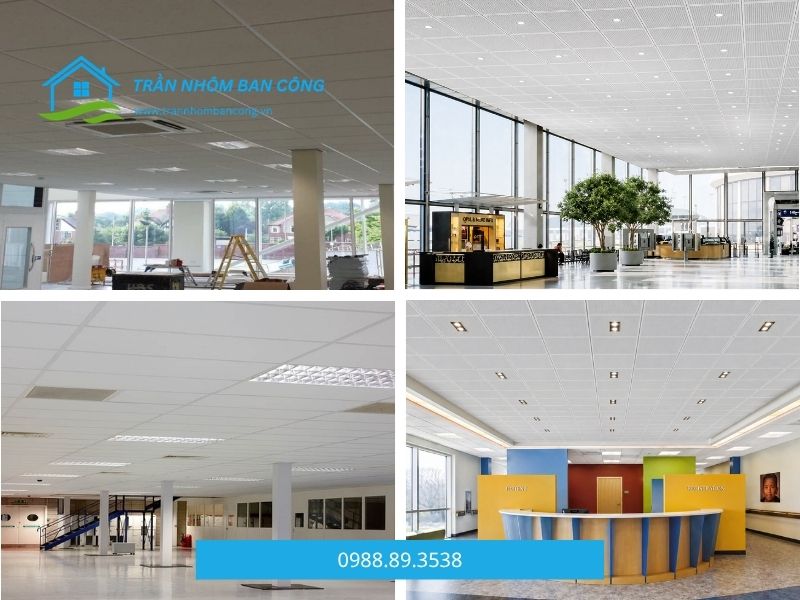 ứng dụng thực tế trần nhôm clip-in
