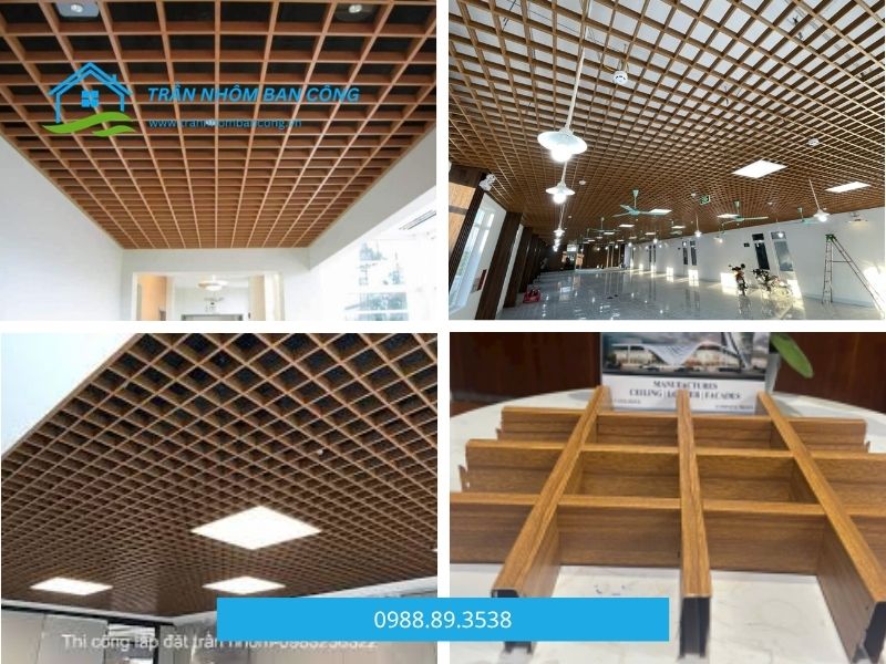 ứng dụng thực tế trần nhôm vân gỗ austrong
